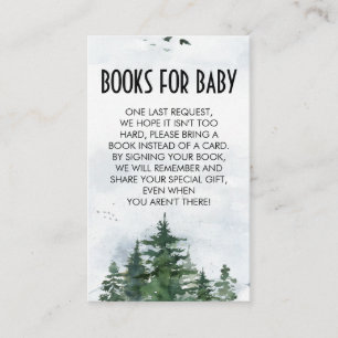 Wilderness Baby Shower Books für Babyfütterung Visitenkarte