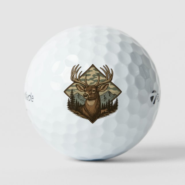 Wilderness-Buck-Tarnmuster-Golfball Golfball (Vorderseite)