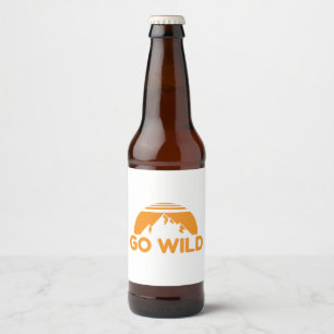 Wilderness Go Wild Mountain Naturgeschenk Idee Bierflaschenetikett