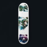 Wilderness Grizzly Bars Skateboard<br><div class="desc"># erbitterte Wildnisgrizzlybären in Aquarellfarbe.</div>