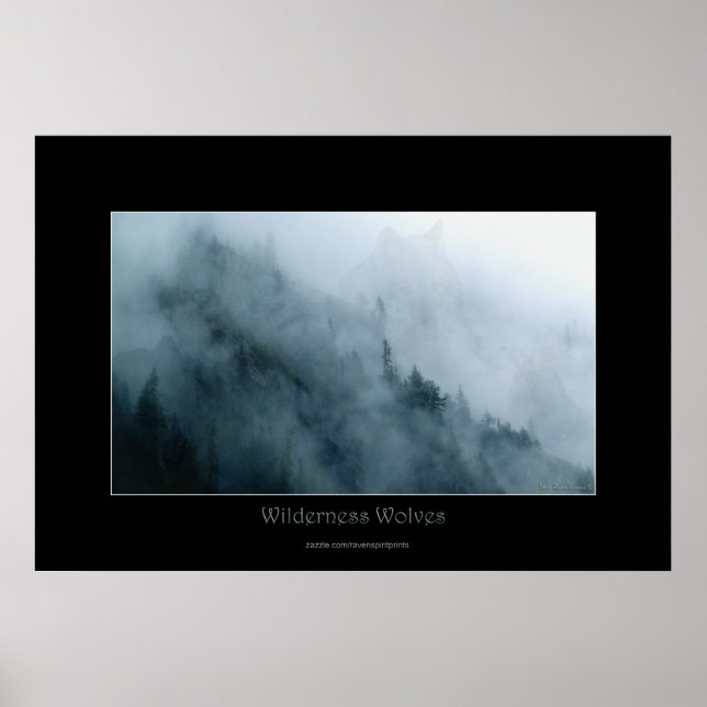 Wilderness & Hidden Wolves Wildlife Art Poster (Vorne)