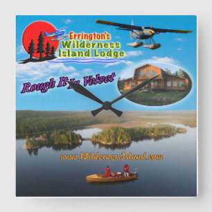 Wilderness-Insel-Wanduhr Quadratische Wanduhr
