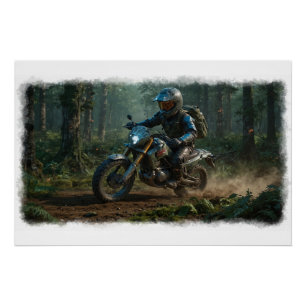 Wilderness Motocross - Dirtbike-Rennfahrer Poster