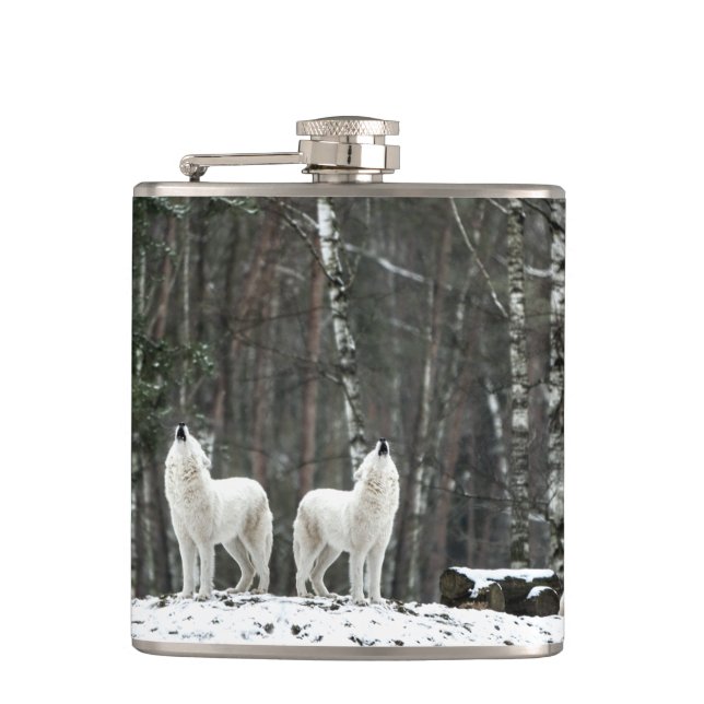 Wilderness Polar Wolf Flachmann (Vorderseite)