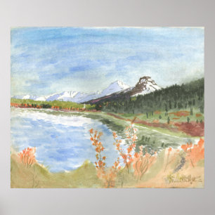 Wilderness See im Herbst Wasserfarbe: Poster