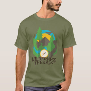 Wilderness Therapy Mountains Forest Compass Travel T-Shirt