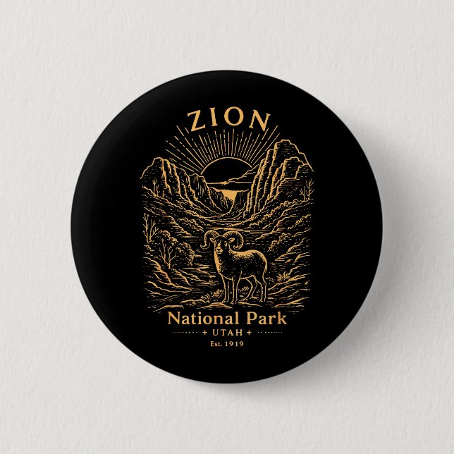 Wilderness-Wanderung Camping im Zion-Nationalpark Button (Vorderseite)