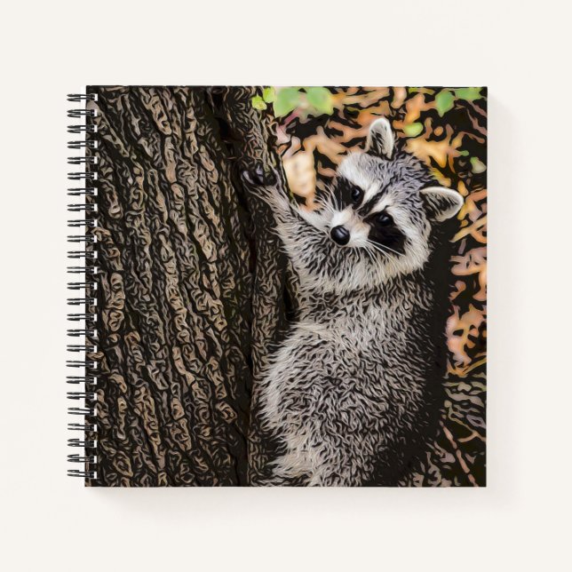 Wilderness Wild Raccoon Notizbuch (Vorderseite)