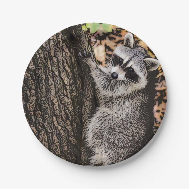 Wilderness Wild Raccoon Pappteller (Vorderseite)