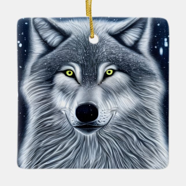 Wilderness Wild Wolf Keramikornament (Vorderseite)