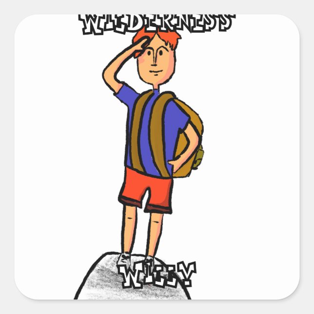 Wilderness Willy Quadratischer Aufkleber (Vorderseite)