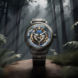 Wilderness Wolf Art mit 3D Design Armbanduhr
