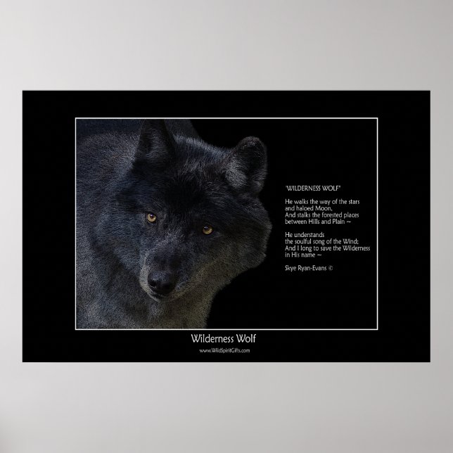 WILDERNESS WOLF Poster w Gedicht (Vorne)
