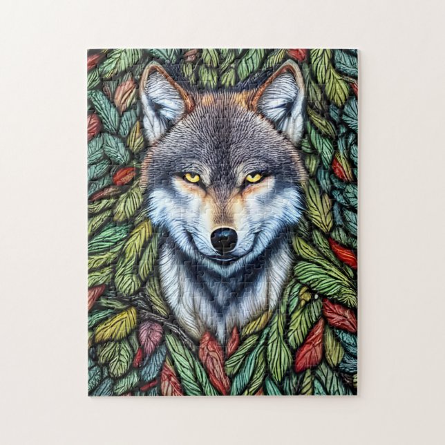 Wilderness Woodland Predator Wolf Puzzle (Vertikal)