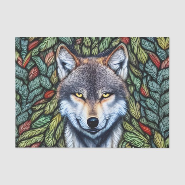 Wilderness Woodland Predator Wolf Seidenpapier (Vorderseite)