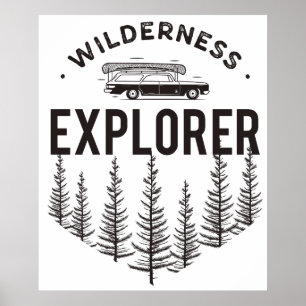 Wildernis Explorer Kombi Kanu Bäume Poster