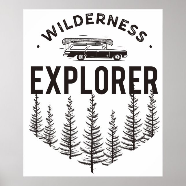 Wildernis Explorer Kombi Kanu Bäume Poster (Vorne)