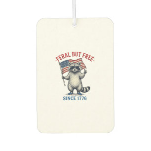 Wildes aber freies patriotisches Waschbär-Vintage- Autolufterfrischer