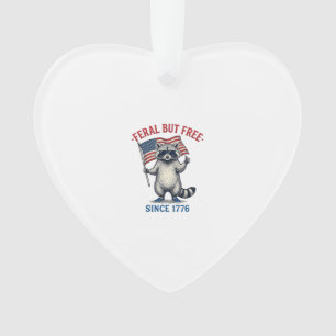 Wildes aber freies patriotisches Waschbär-Vintage- Ornament