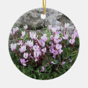 Wildes Alpenveilchen-Ornament Keramik Ornament