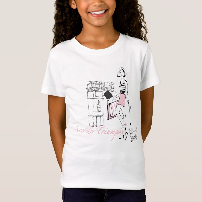 Wildes Apple | der Arc de Triomphe - Girly Skizze T-Shirt (Vorderseite)