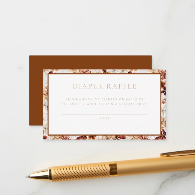 Wildes Blümchen Rustikales Florentaucher-Raffelspi Begleitkarte (Vorderseite/Rückseite Beispiel)