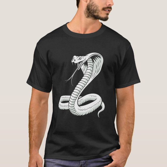 Wildes Cobra-Schlangen-Distressed-Grafik T-Shirt (Vorderseite)