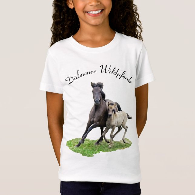 Wildes Dulmen Pferdeniedliches Fohlen - Dülmener T-Shirt (Vorderseite)