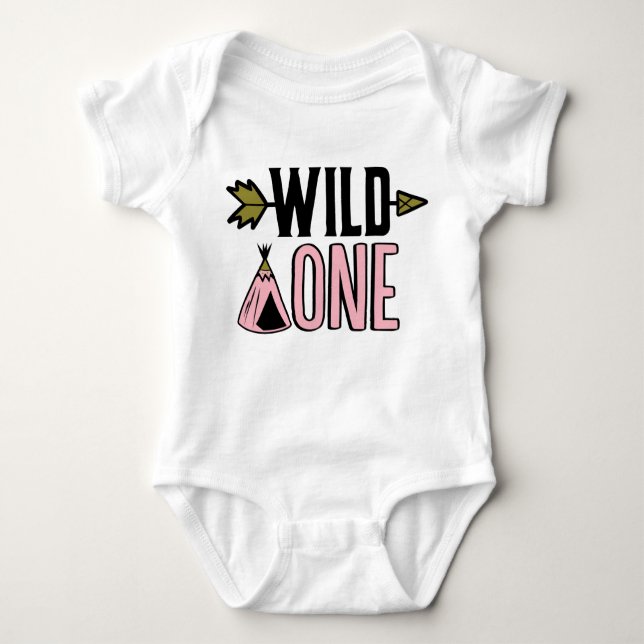 Wildes erstes Geburtstags-Shirt Baby Strampler (Vorderseite)