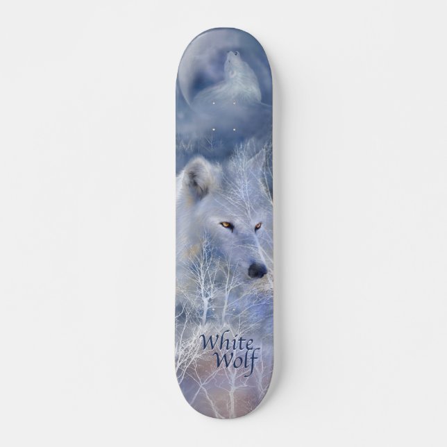 Wildes Fahrt-Weißes Wolf-Skateboard Skateboard (Vorne)