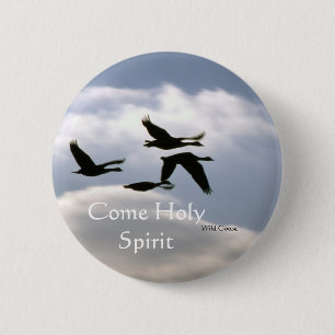Wildes Gänse-Foto - Komm Heiliger Geist Button