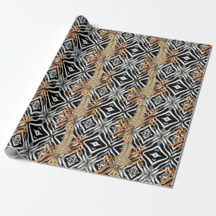 Wildes Gepäckpapier mit Gepard Geschenkpapier
