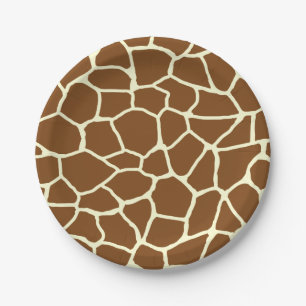 Wildes Giraffen-Muster-Tierdruck Pappteller