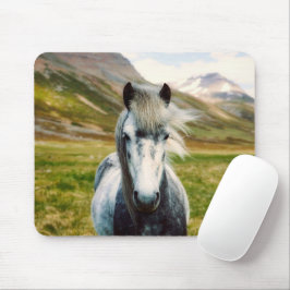 Wildes graues Pferd in den Bergen Mousepad