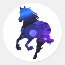 Wildes Herz, Blue Horse Sticker