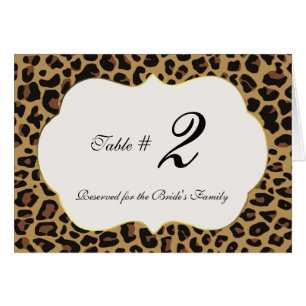 Wildes Jaguar-Muster-Wedding Tischnummer