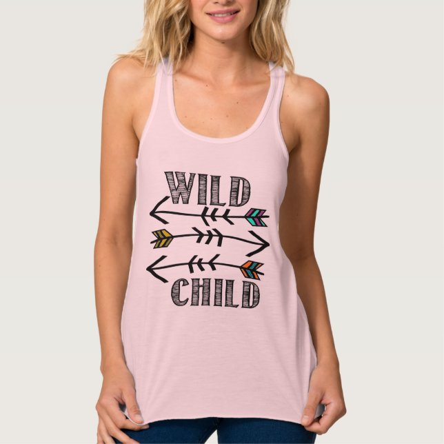 Wildes Kind. Wilder Geist, bohhe Pfeile Tank Top (Vorderseite)