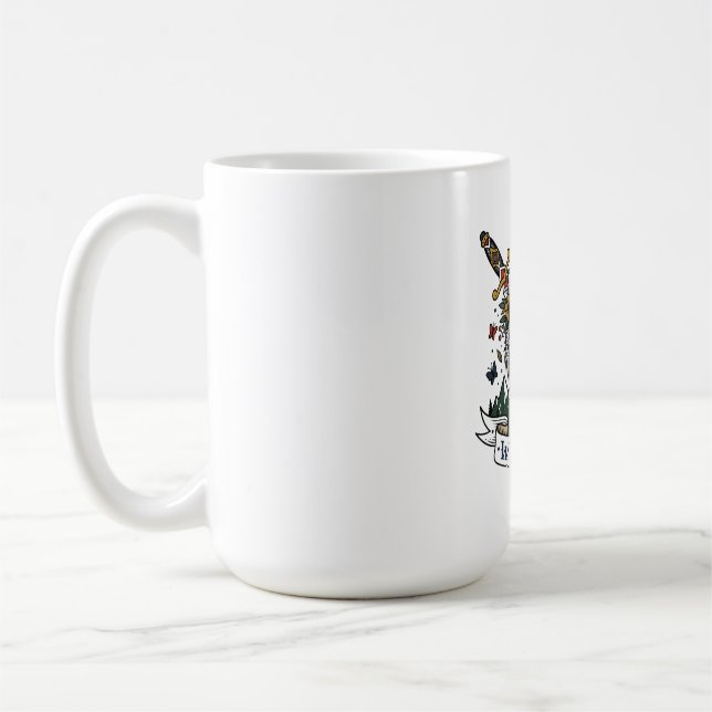 Wildes Kind Wolf Blumenkrone Dolch Tattoo Flash F Kaffeetasse (Links)