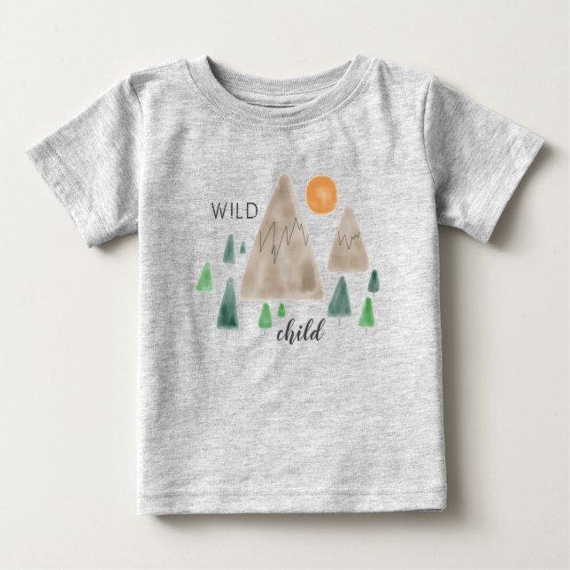 "Wildes Kinder" Berge Baby T-shirt (Vorderseite)