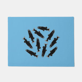 Wildes Lachsfisch-Muster Fußmatte