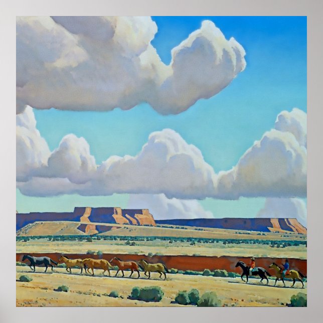 "Wildes Land der Navajo" von Maynard Dixon Poster (Vorne)