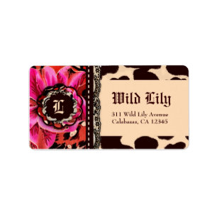 Wildes Leopard-Rosa der Lilien-311 Adressaufkleber