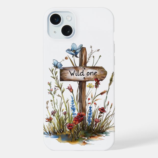 Wildes Mädchen Wildblume iPhone Hülle (Rückseite)