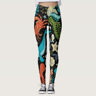 Wildes Meeresleben: farbenfroh Vintag. Leggings