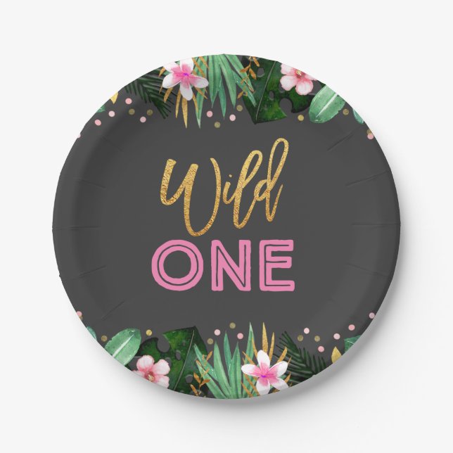 Wildes Party-Papierplatten-Dschungel-Tier-Party Pappteller (Vorderseite)