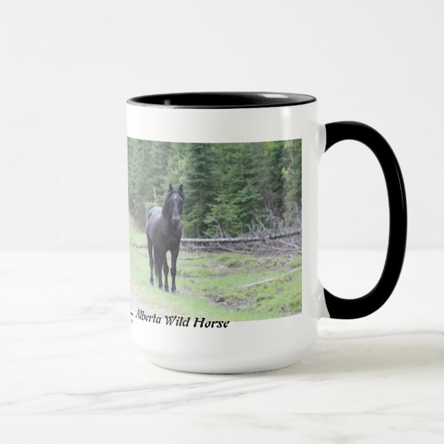 Wildes Pferd 2 "schwarze Schönheits-" Albertas Tasse (Rechts)