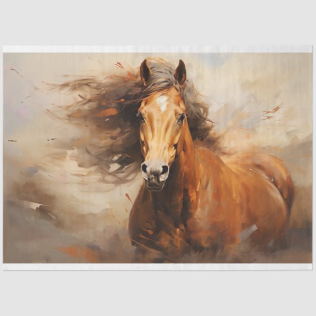 Wildes Pferd 5 Decoupage Paper Seidenpapier (Vorderseite)