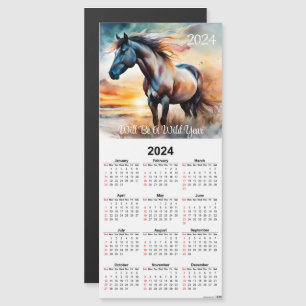 Wildes Pferd am Strand Magnetic Calendar Card Magnetkarte