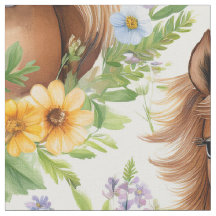 Wildes Pferd blühende Mandelbäume