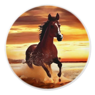 Wildes Pferd durch Surfen galoppieren Keramikknauf